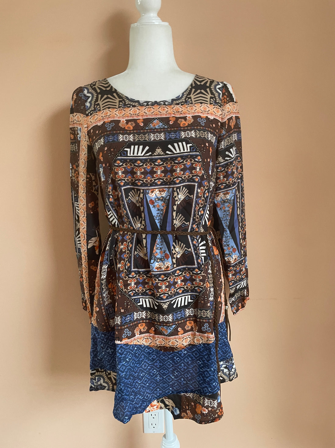 2000s boho mini dress