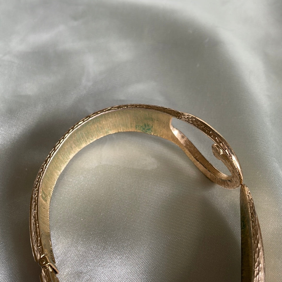  70s Avon Gold Tone Unique Vintage Belt Buckle Clamper Bracelet