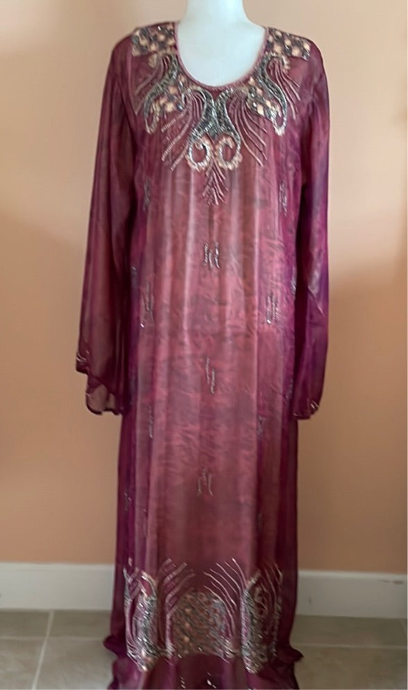Divine handmade vintage beaded dress or caftan Divine Handmade Vintage Beaded Evening Dress or Hostess Caftan