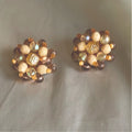 1940s/1950s beaded cluster clip earrings