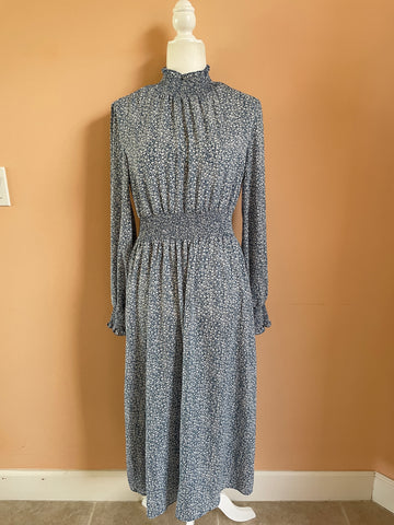 1990's blue print dress