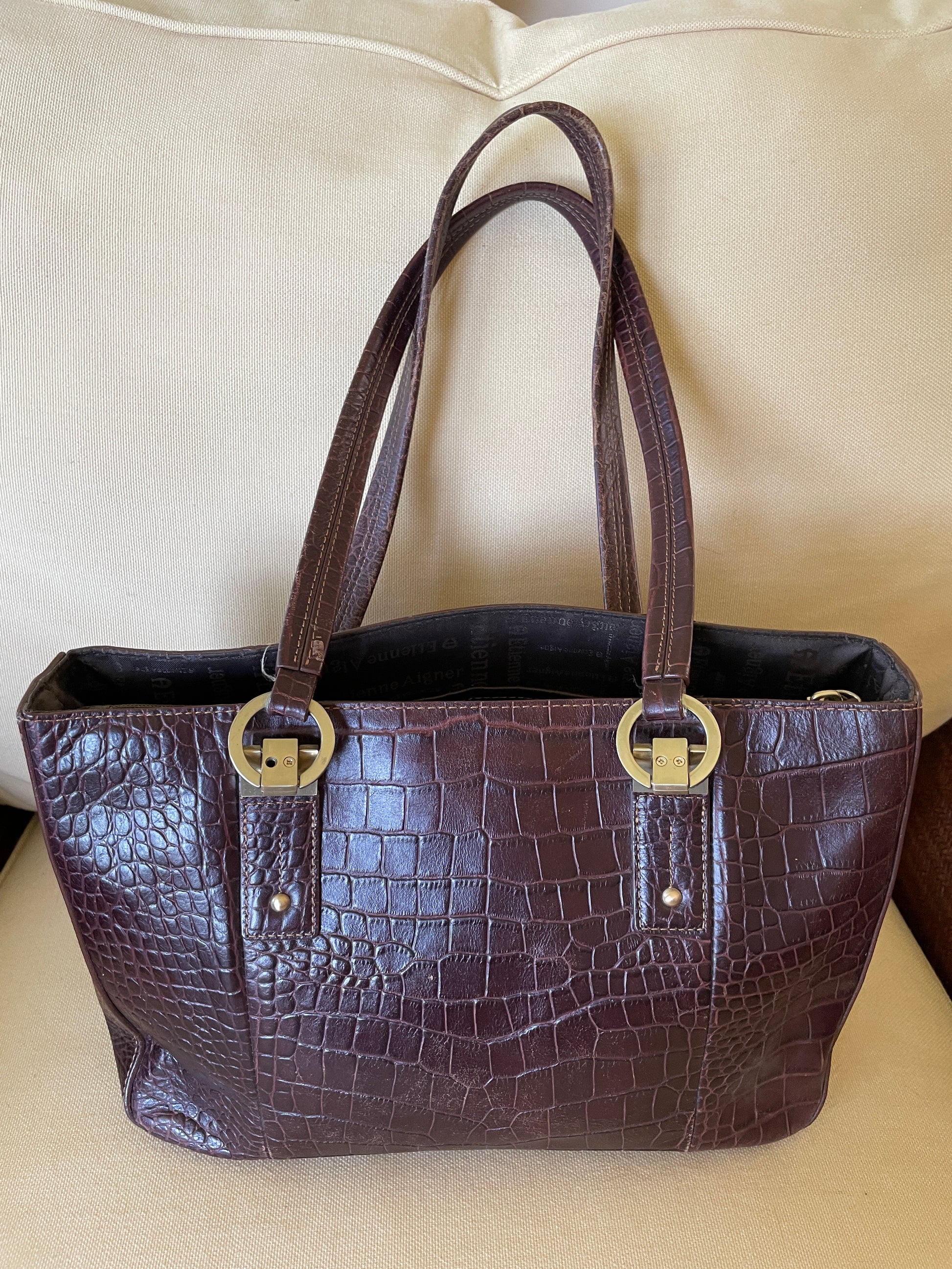  1980’s Etienne Aigner Designer Brown Leather Handbag