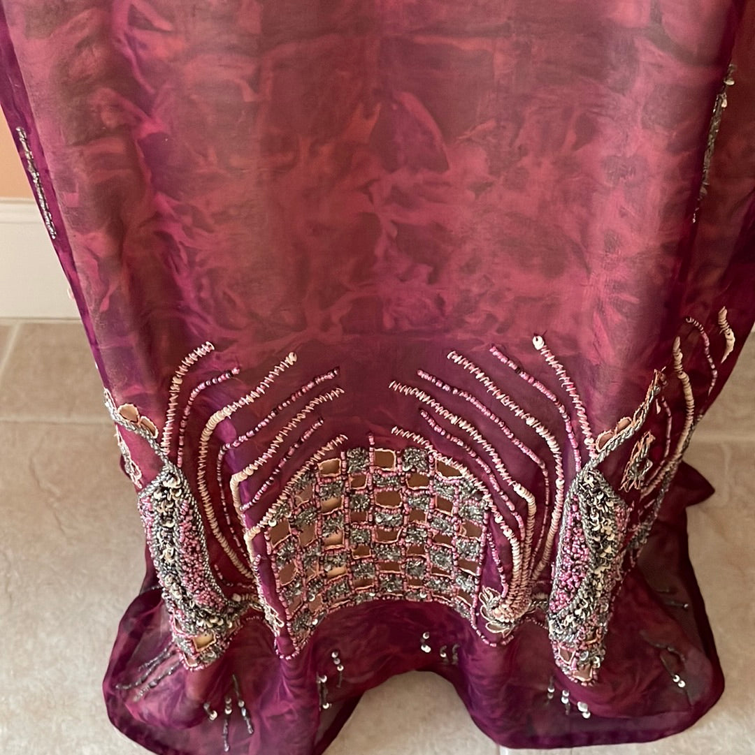  Divine Handmade Vintage Beaded Evening Dress or Hostess Caftan