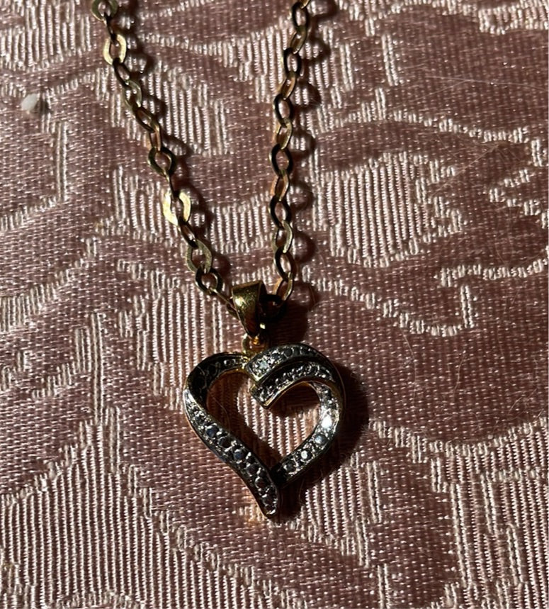  Stamped 925 Delicate Heart Pendant Necklace