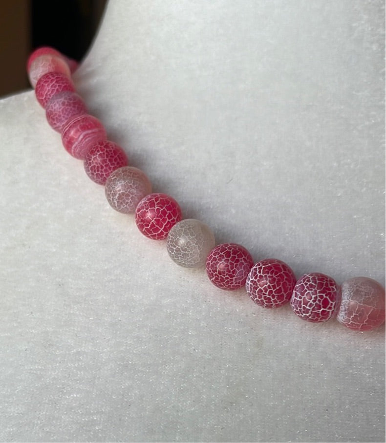  2000s Handmade One of a Kind Pink Quartz Beaded Unique Necklace