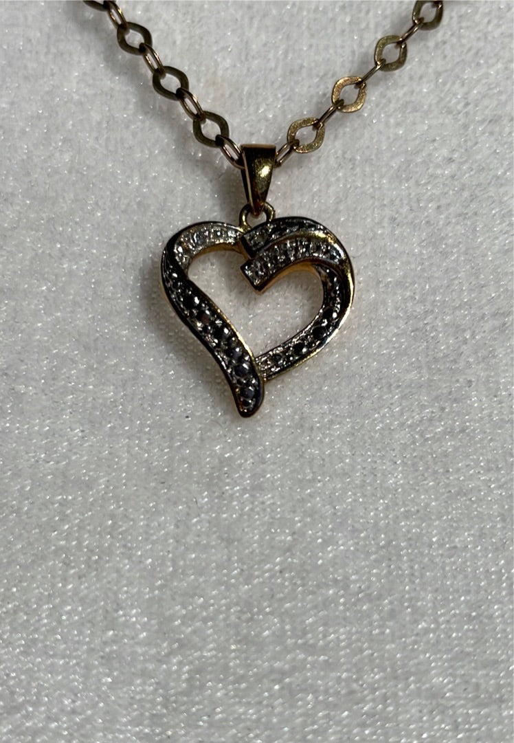  Stamped 925 Delicate Heart Pendant Necklace