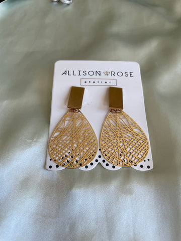 2000’s Gold Tone Open Spider Design Allison & Rose Pierced Earrings