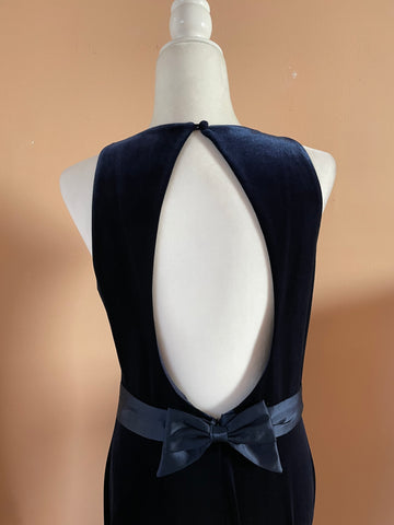 2000’s LAUNDRY Beautiful Velvety Glam Deep Blue Evening Maxi Dress