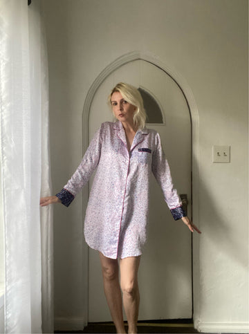 1990's Floral pajama top