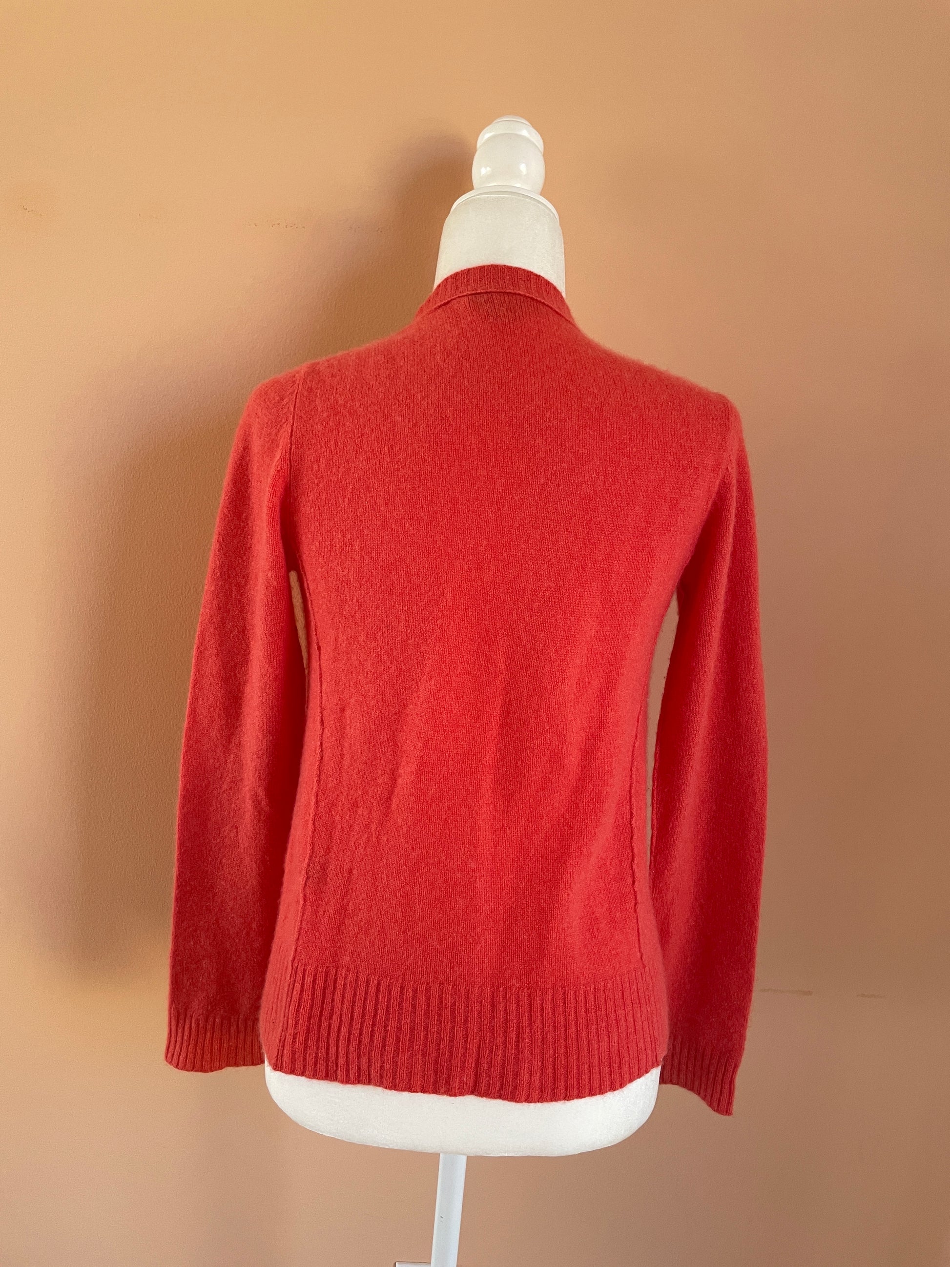  2000s Cashmere Orange Cardigan Sweater