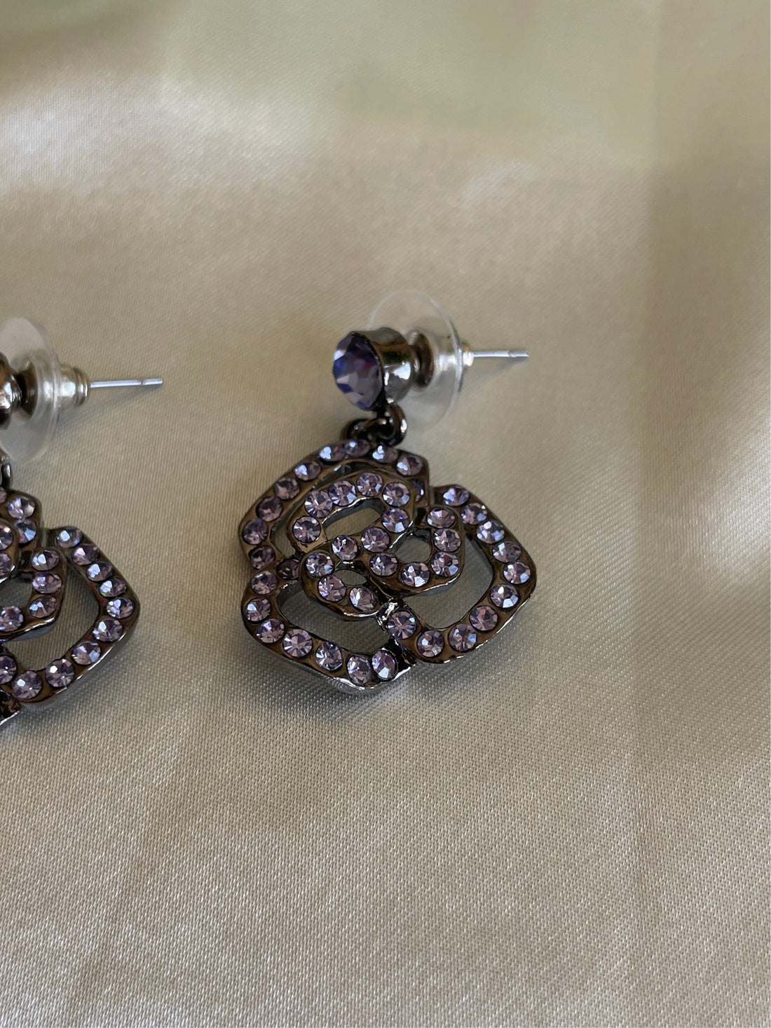 purple crystal earrings 