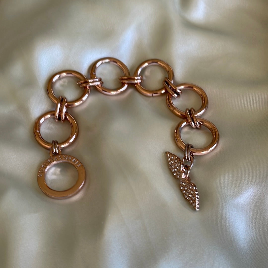 Victoria's secret gold tone link angel wing bracelet