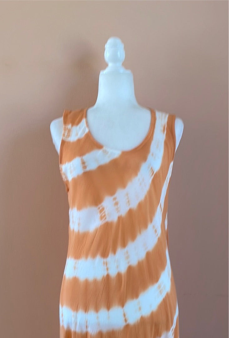 Fabuloue Tye Dye Beach Sleeveless Long Dress Med