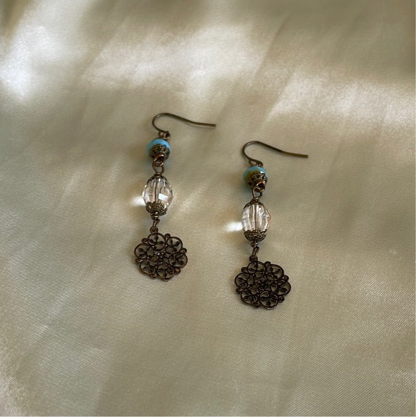  2000’s Handmade Boho Beaded Decorative Drop Pierced Earrings