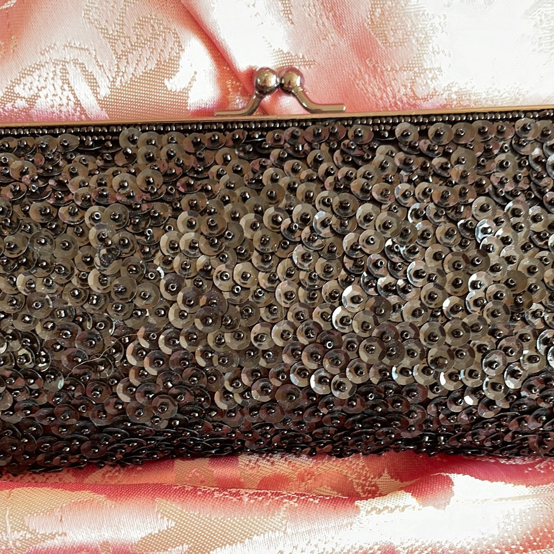 Black sequined Clutch Purse